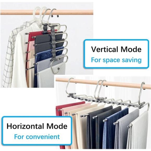 Magic Pants Hangers SpaceSaving-2Pack for Closet Multiple Layers Multifunctional - Picture 2 of 6